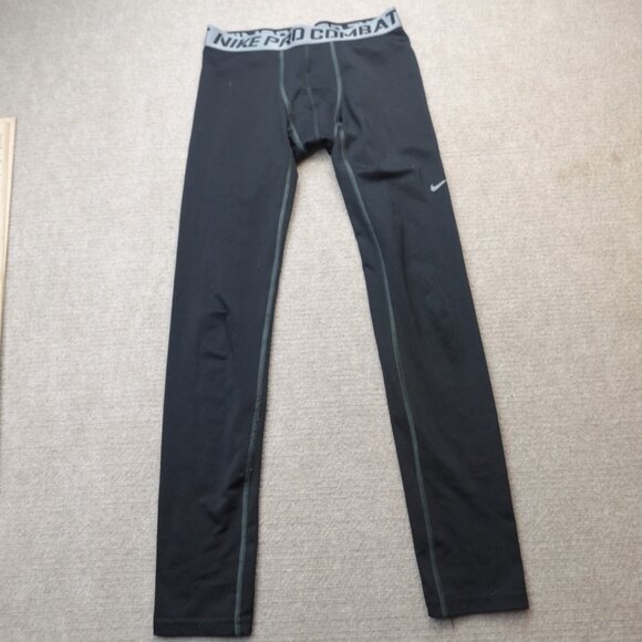 Nike Pro Combat Pants XL Black Hyperwarm Compression Tights 547710 Juniors - Picture 1 of 8